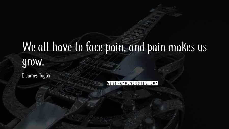 James Taylor Quotes: We all have to face pain, and pain makes us grow.