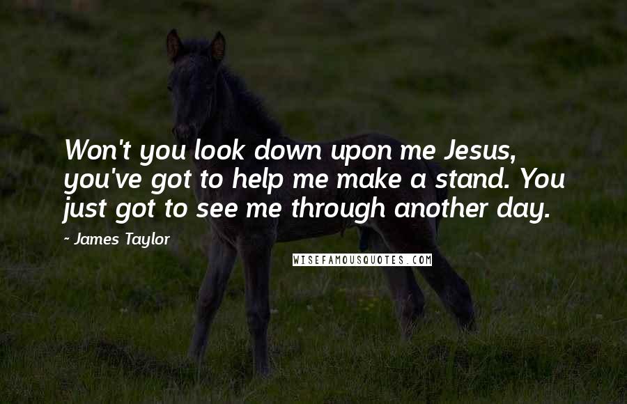 James Taylor Quotes: Won't you look down upon me Jesus, you've got to help me make a stand. You just got to see me through another day.