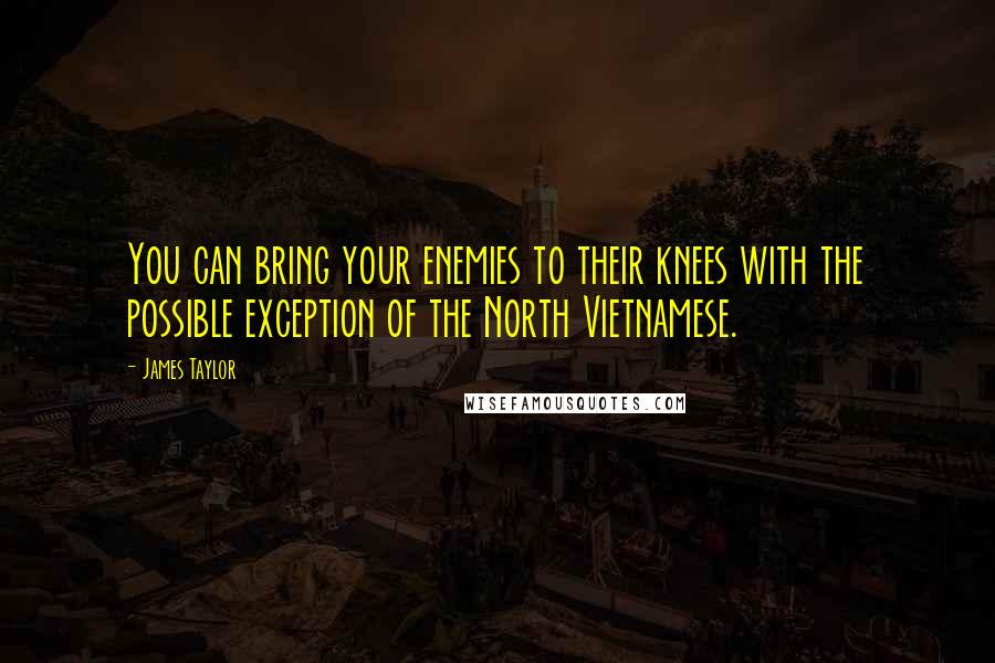 James Taylor Quotes: You can bring your enemies to their knees with the possible exception of the North Vietnamese.