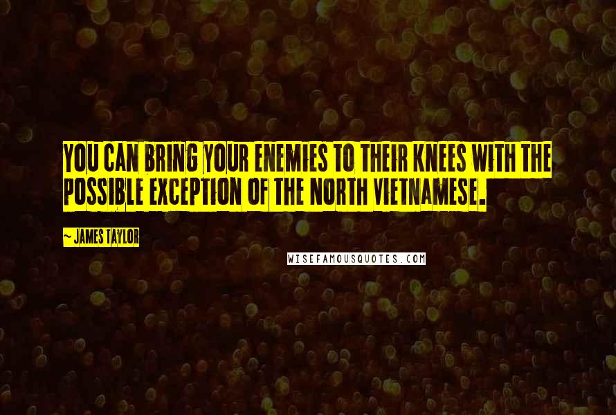 James Taylor Quotes: You can bring your enemies to their knees with the possible exception of the North Vietnamese.