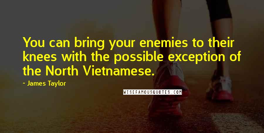 James Taylor Quotes: You can bring your enemies to their knees with the possible exception of the North Vietnamese.