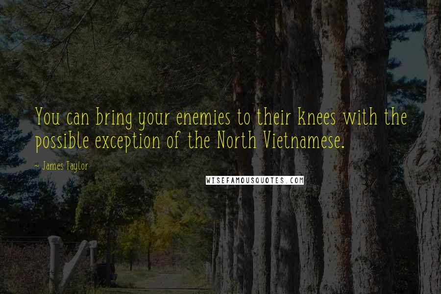 James Taylor Quotes: You can bring your enemies to their knees with the possible exception of the North Vietnamese.