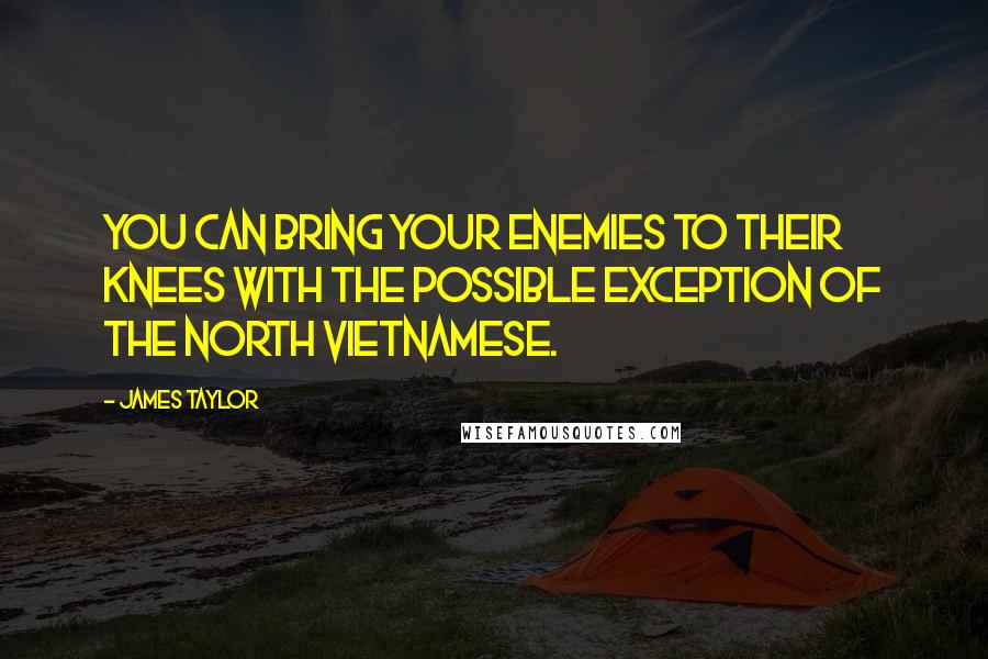 James Taylor Quotes: You can bring your enemies to their knees with the possible exception of the North Vietnamese.