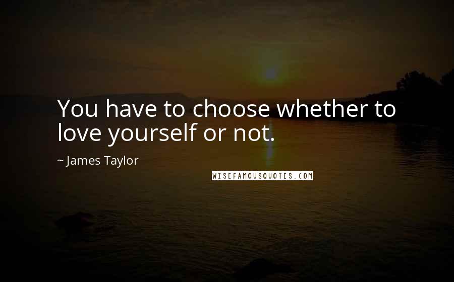 James Taylor Quotes: You have to choose whether to love yourself or not.