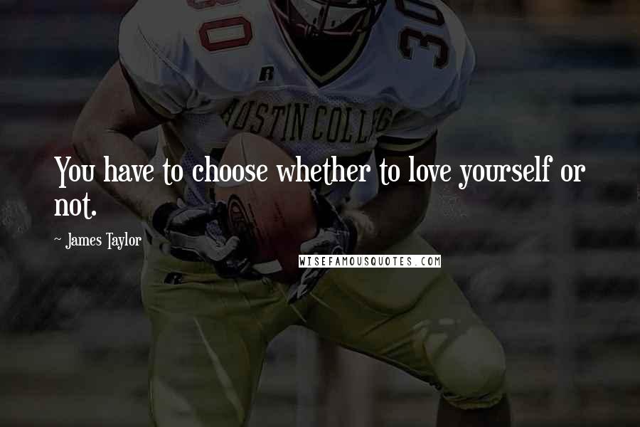 James Taylor Quotes: You have to choose whether to love yourself or not.