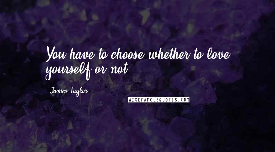 James Taylor Quotes: You have to choose whether to love yourself or not.