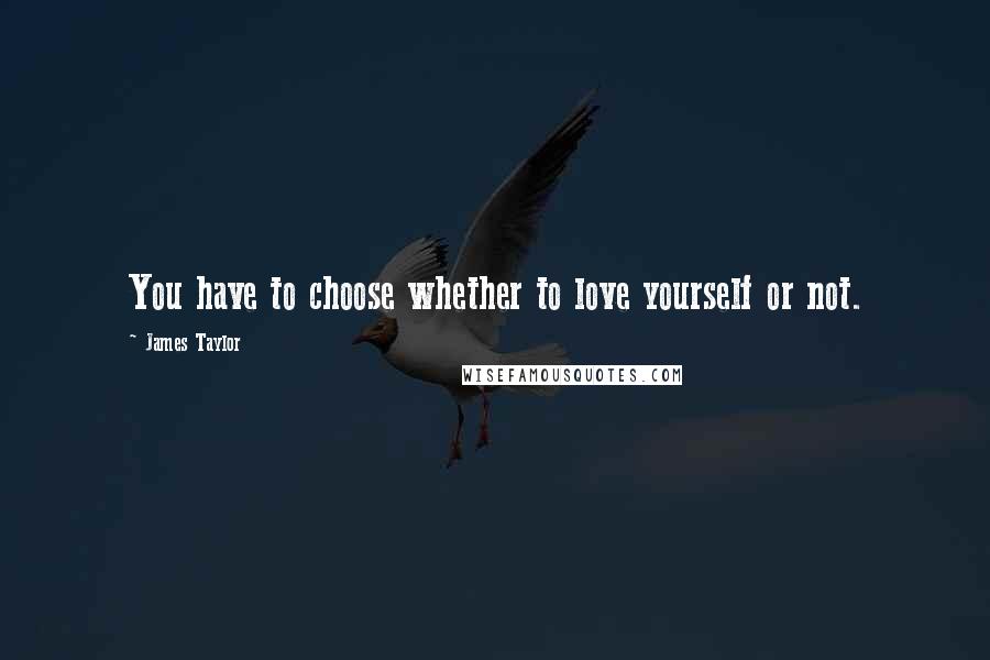 James Taylor Quotes: You have to choose whether to love yourself or not.