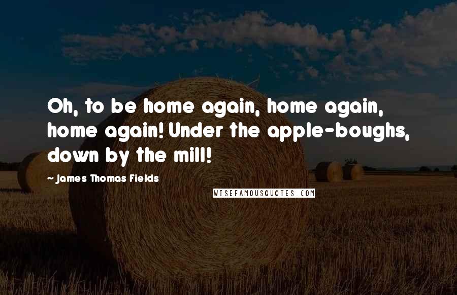 James Thomas Fields Quotes: Oh, to be home again, home again, home again! Under the apple-boughs, down by the mill!