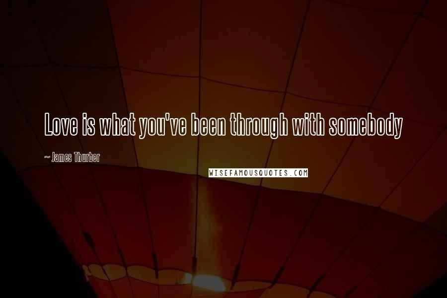 James Thurber Quotes: Love is what you've been through with somebody