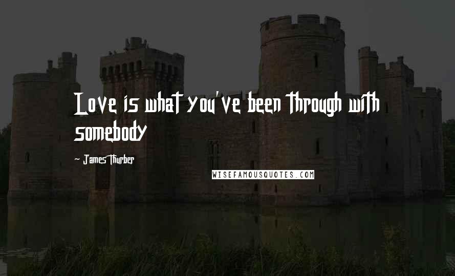 James Thurber Quotes: Love is what you've been through with somebody