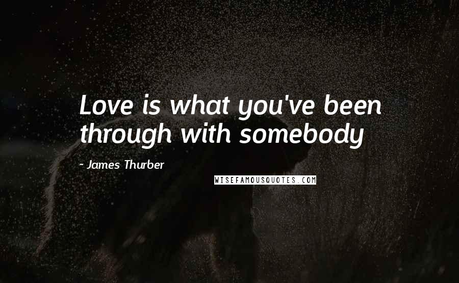 James Thurber Quotes: Love is what you've been through with somebody