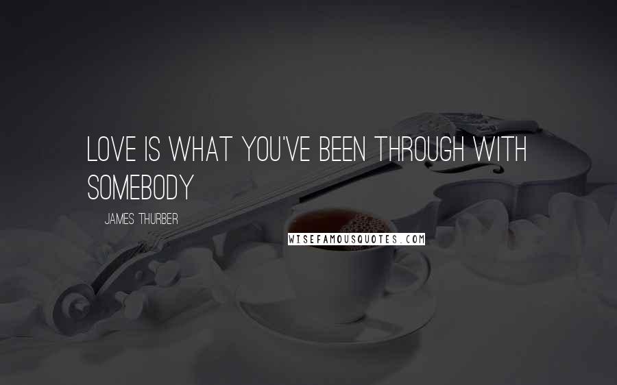 James Thurber Quotes: Love is what you've been through with somebody