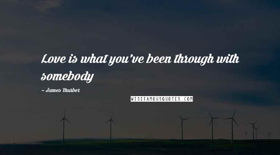 James Thurber Quotes: Love is what you've been through with somebody