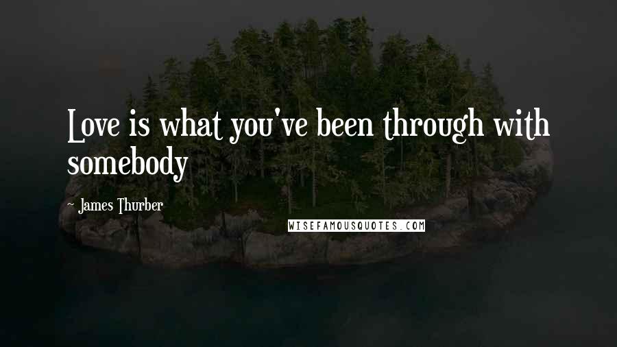 James Thurber Quotes: Love is what you've been through with somebody