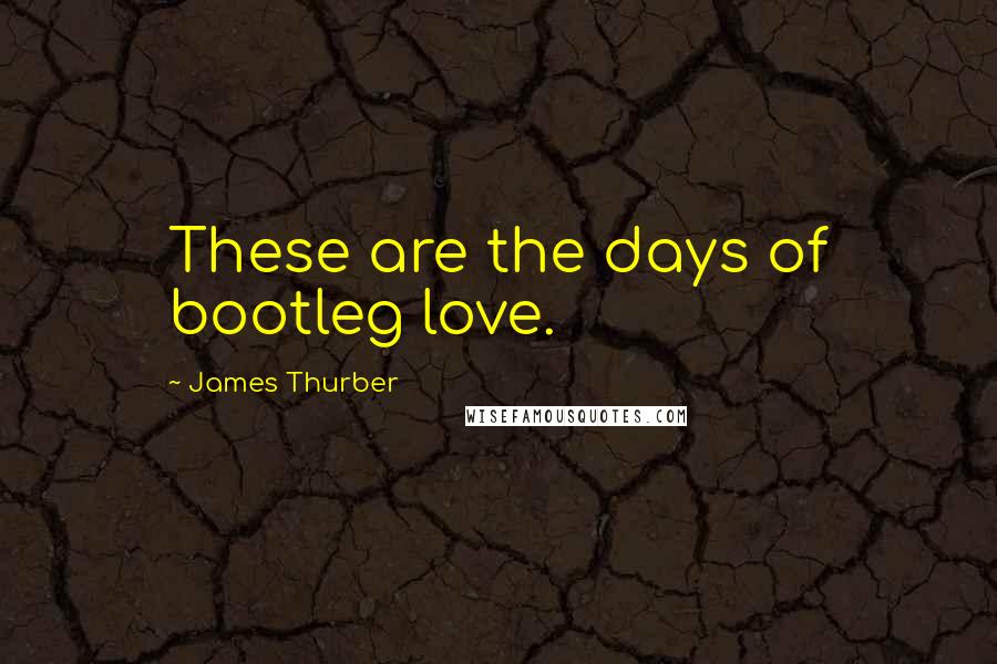 James Thurber Quotes: These are the days of bootleg love.