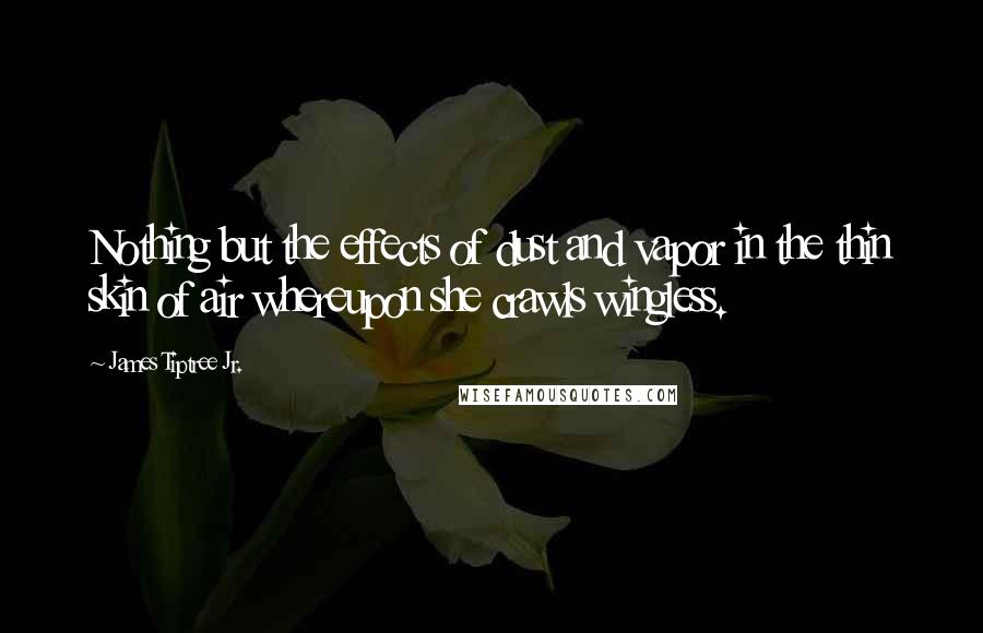 James Tiptree Jr. Quotes: Nothing but the effects of dust and vapor in the thin skin of air whereupon she crawls wingless.