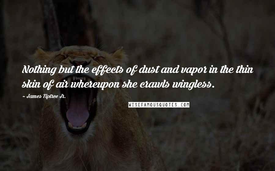 James Tiptree Jr. Quotes: Nothing but the effects of dust and vapor in the thin skin of air whereupon she crawls wingless.