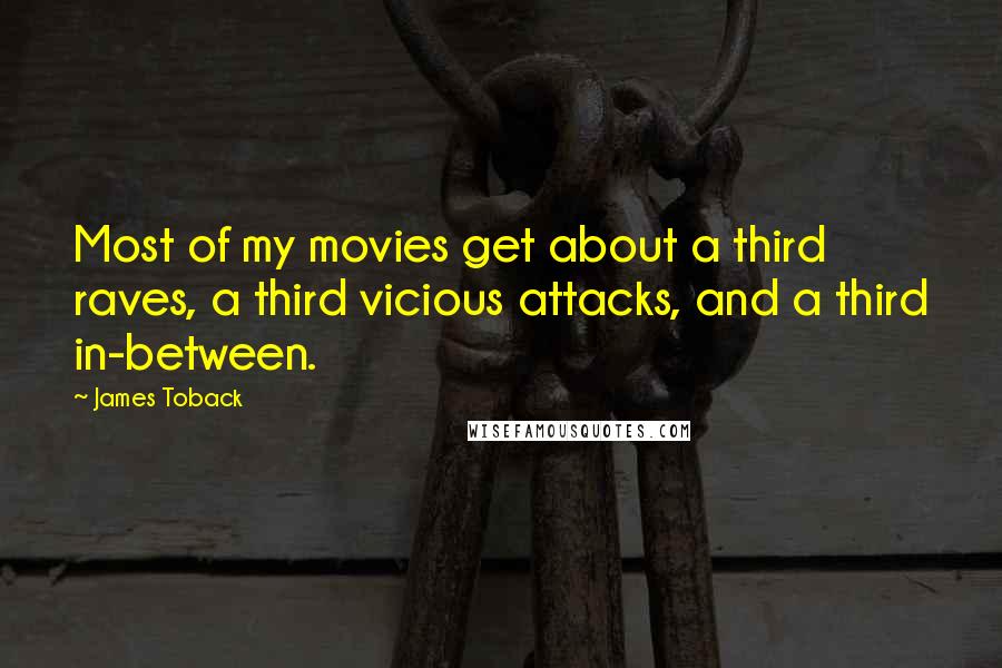 James Toback Quotes: Most of my movies get about a third raves, a third vicious attacks, and a third in-between.