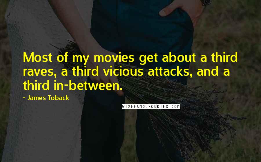 James Toback Quotes: Most of my movies get about a third raves, a third vicious attacks, and a third in-between.