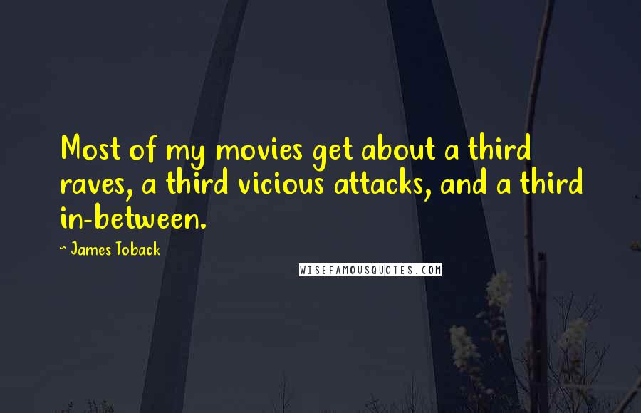 James Toback Quotes: Most of my movies get about a third raves, a third vicious attacks, and a third in-between.