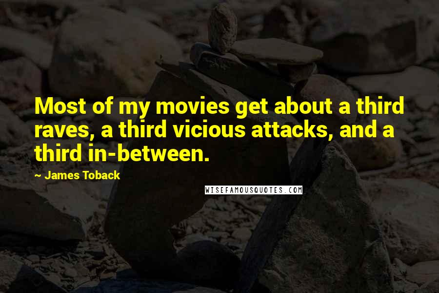 James Toback Quotes: Most of my movies get about a third raves, a third vicious attacks, and a third in-between.