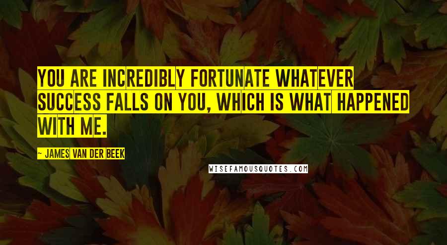 James Van Der Beek Quotes: You are incredibly fortunate whatever success falls on you, which is what happened with me.