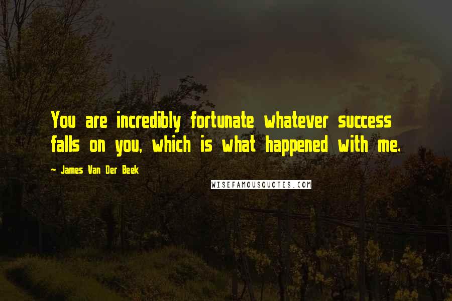James Van Der Beek Quotes: You are incredibly fortunate whatever success falls on you, which is what happened with me.