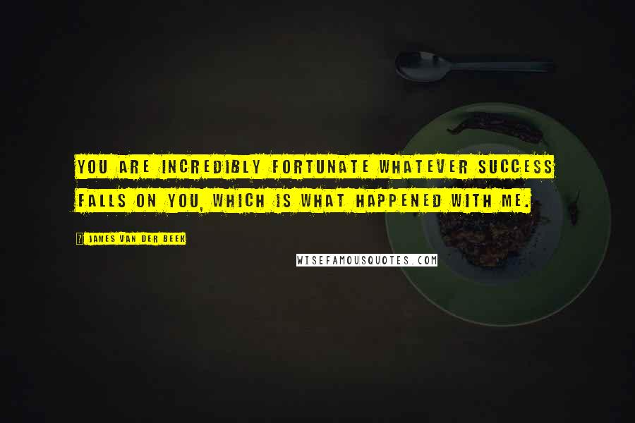 James Van Der Beek Quotes: You are incredibly fortunate whatever success falls on you, which is what happened with me.