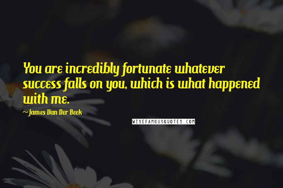James Van Der Beek Quotes: You are incredibly fortunate whatever success falls on you, which is what happened with me.