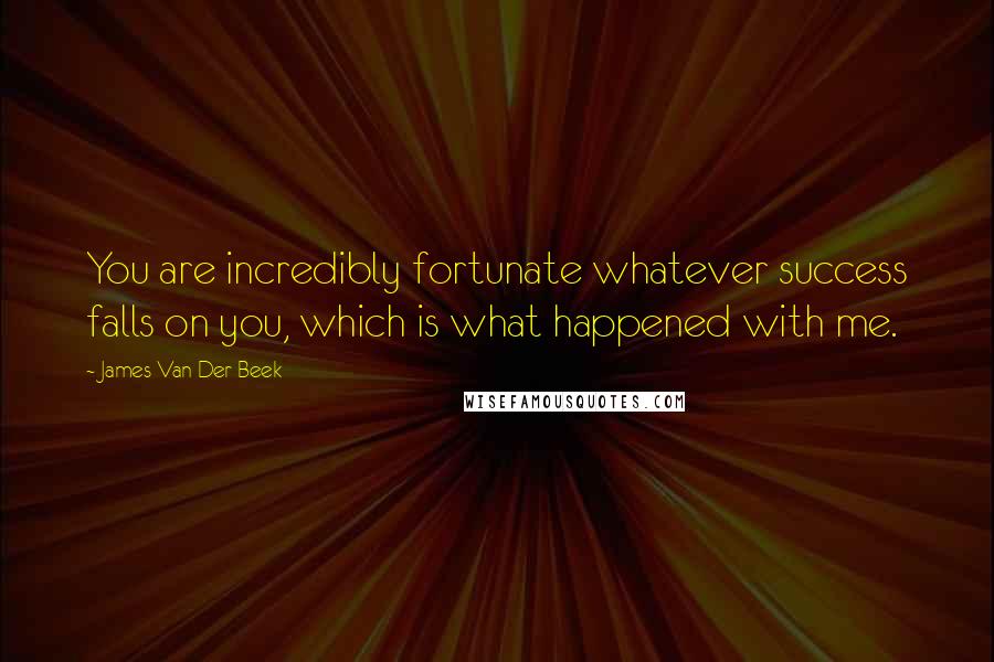 James Van Der Beek Quotes: You are incredibly fortunate whatever success falls on you, which is what happened with me.