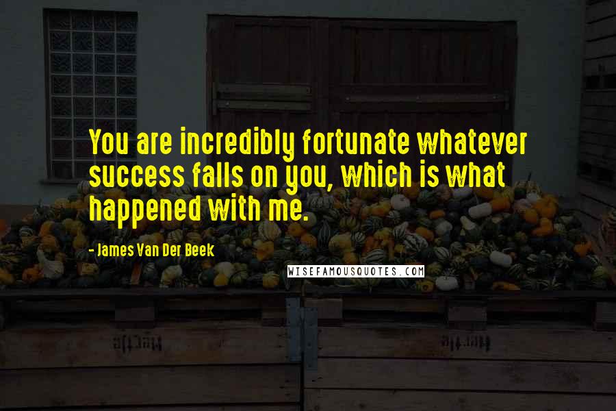 James Van Der Beek Quotes: You are incredibly fortunate whatever success falls on you, which is what happened with me.