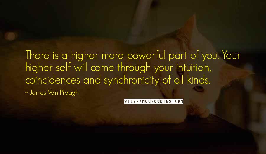 James Van Praagh Quotes: There is a higher more powerful part of you. Your higher self will come through your intuition, coincidences and synchronicity of all kinds.