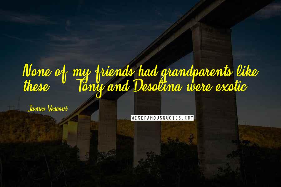 James Vescovi Quotes: None of my friends had grandparents like these. ... Tony and Desolina were exotic.