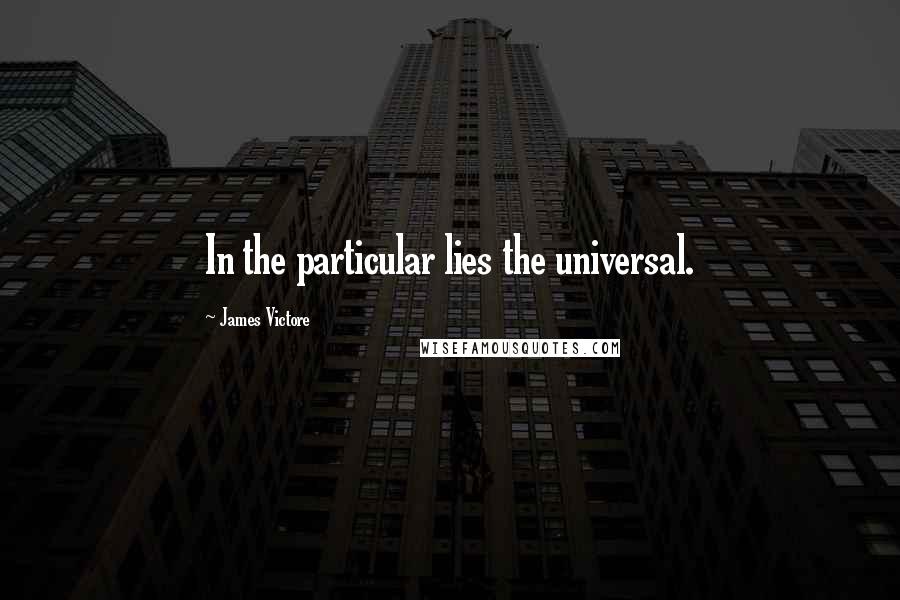 James Victore Quotes: In the particular lies the universal.