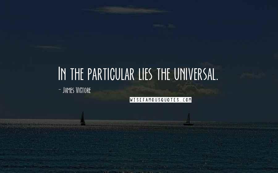 James Victore Quotes: In the particular lies the universal.