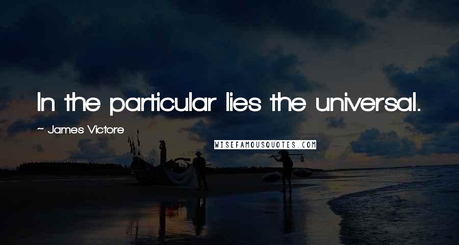 James Victore Quotes: In the particular lies the universal.