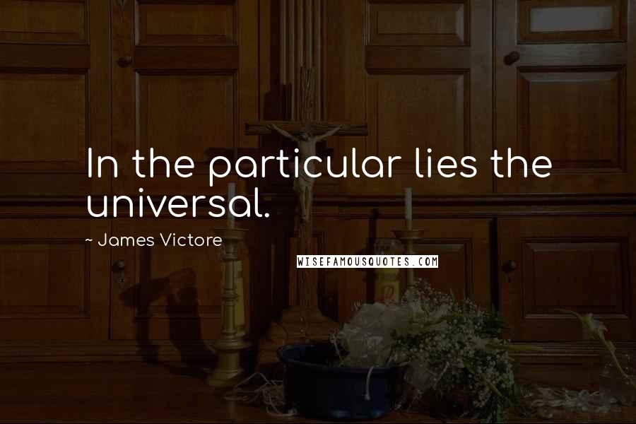 James Victore Quotes: In the particular lies the universal.