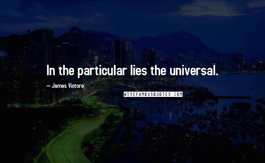 James Victore Quotes: In the particular lies the universal.