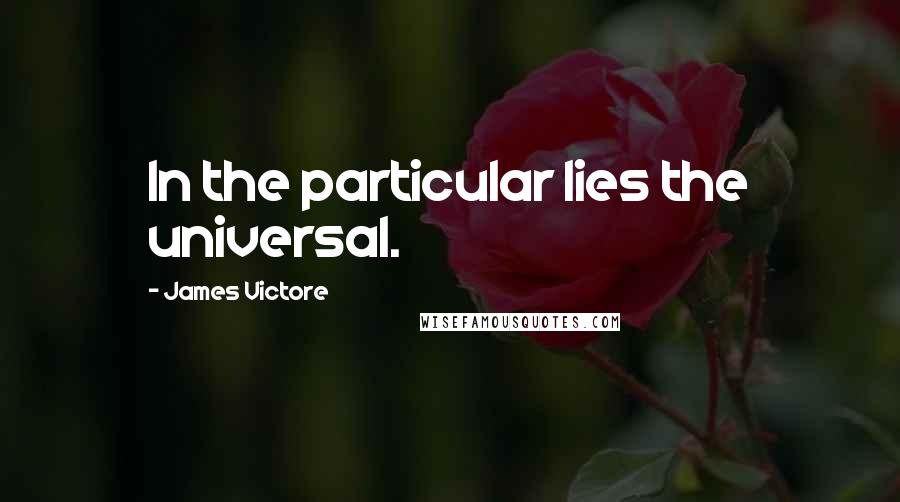 James Victore Quotes: In the particular lies the universal.