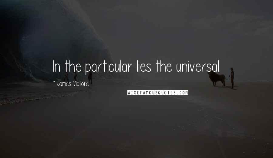 James Victore Quotes: In the particular lies the universal.