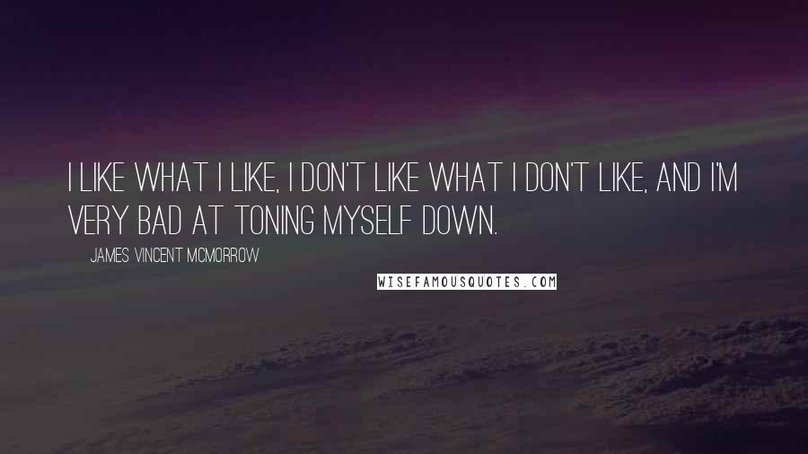 James Vincent McMorrow Quotes: I like what I like, I don't like what I don't like, and I'm very bad at toning myself down.