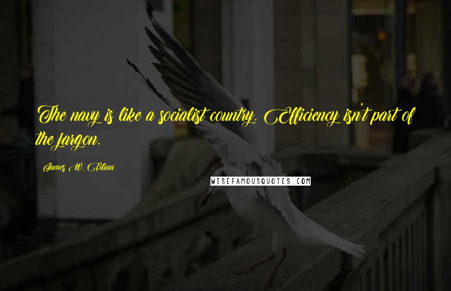 James W. Blinn Quotes: The navy is like a socialist country. Efficiency isn't part of the jargon.