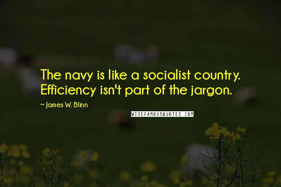 James W. Blinn Quotes: The navy is like a socialist country. Efficiency isn't part of the jargon.