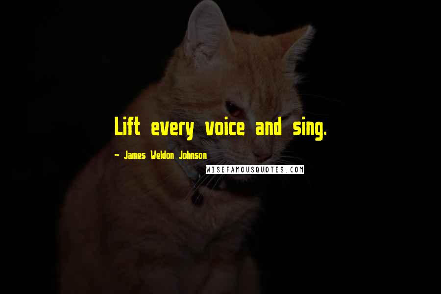 James Weldon Johnson Quotes: Lift every voice and sing.