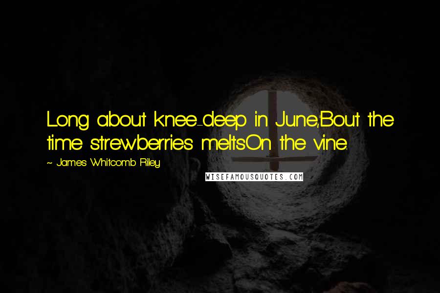 James Whitcomb Riley Quotes: Long about knee-deep in June,'Bout the time strewberries meltsOn the vine.