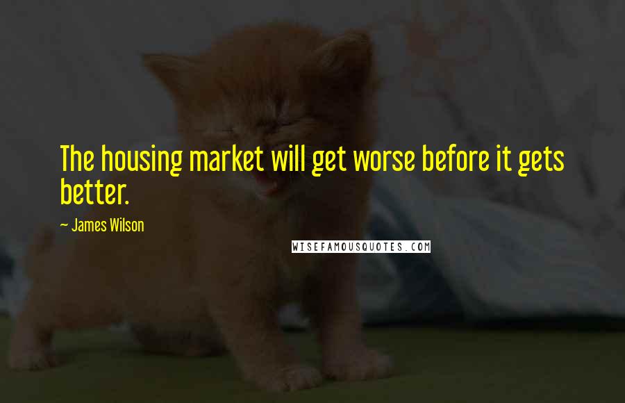 James Wilson Quotes: The housing market will get worse before it gets better.