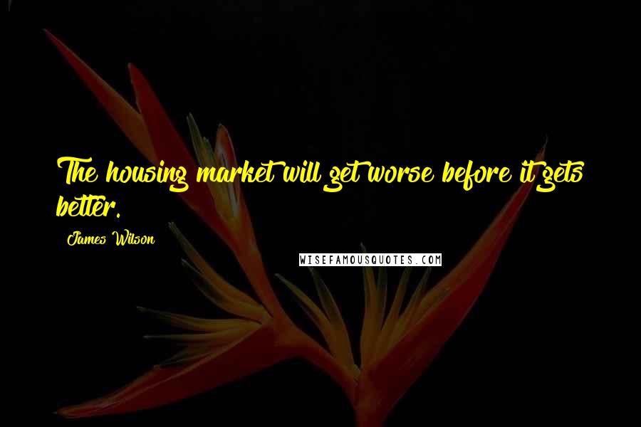 James Wilson Quotes: The housing market will get worse before it gets better.