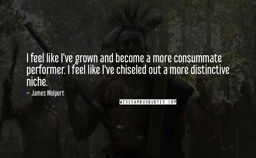 James Wolpert Quotes: I feel like I've grown and become a more consummate performer. I feel like I've chiseled out a more distinctive niche.