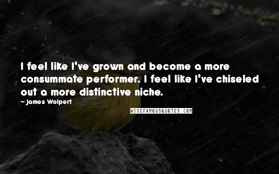 James Wolpert Quotes: I feel like I've grown and become a more consummate performer. I feel like I've chiseled out a more distinctive niche.