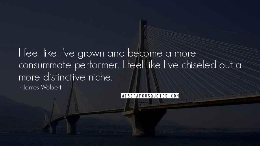 James Wolpert Quotes: I feel like I've grown and become a more consummate performer. I feel like I've chiseled out a more distinctive niche.